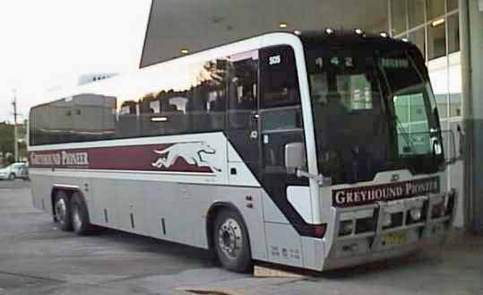 Greyhound Pioneer Scania K113TR Austral Denning Majestic 505